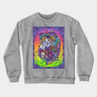 Tiger Head Engraving Surrealism Artwork Crewneck Sweatshirt